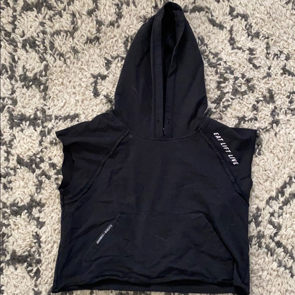 Doughnuts & Deadlifts Crop Sleeveless Hoodie